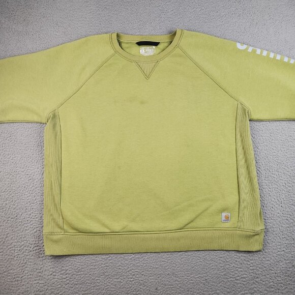 Carhartt Sweater Womens 2XL Green Long Sleeve Relaxed Fit Crewneck Sweatshirt - Picture 3 of 12